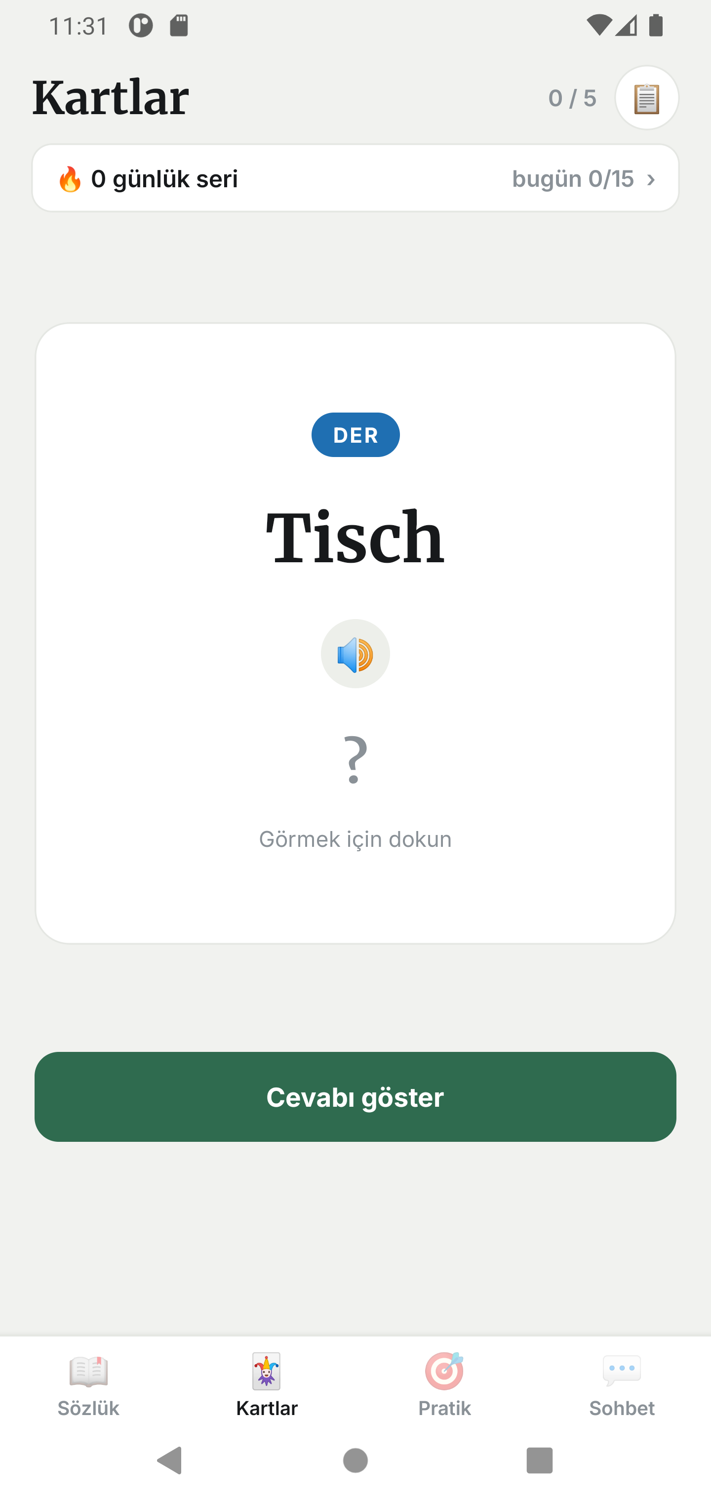 Akıllı Kartlar (SRS) çalışma ekranı